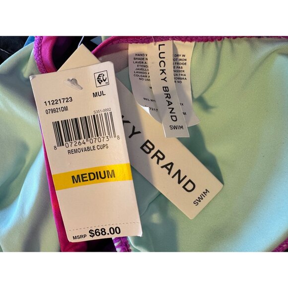 Lucky Brand Two Piece Bikini Set Size S/M Padded Adjustable Hipster $132 NWT - Picture 4 of 8